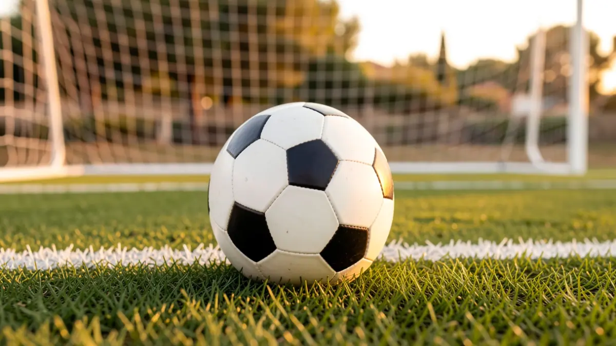 Generic image of a soccer ball on grass.