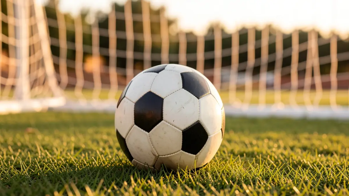 Generic image of a soccer ball on grass.