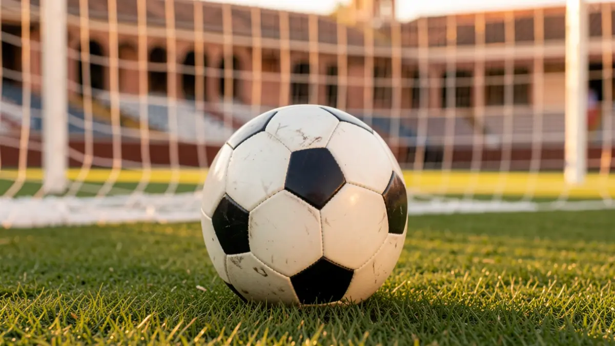 Imagen genérica de un balón de fútbol sobre césped en un estadio.