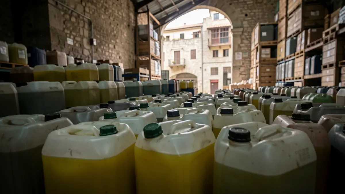 Image of fuel canisters seized by the Guardia Civil in Alhaurín el Grande.