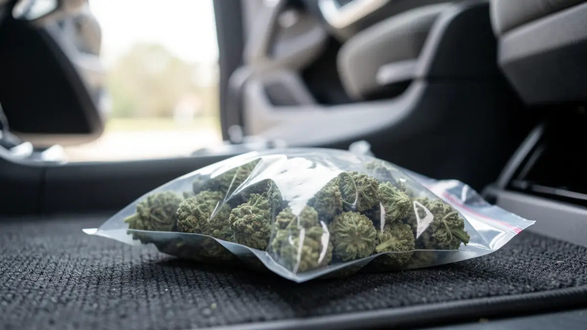 Imagen de bolsas de marihuana al vacío encontradas en un coche.