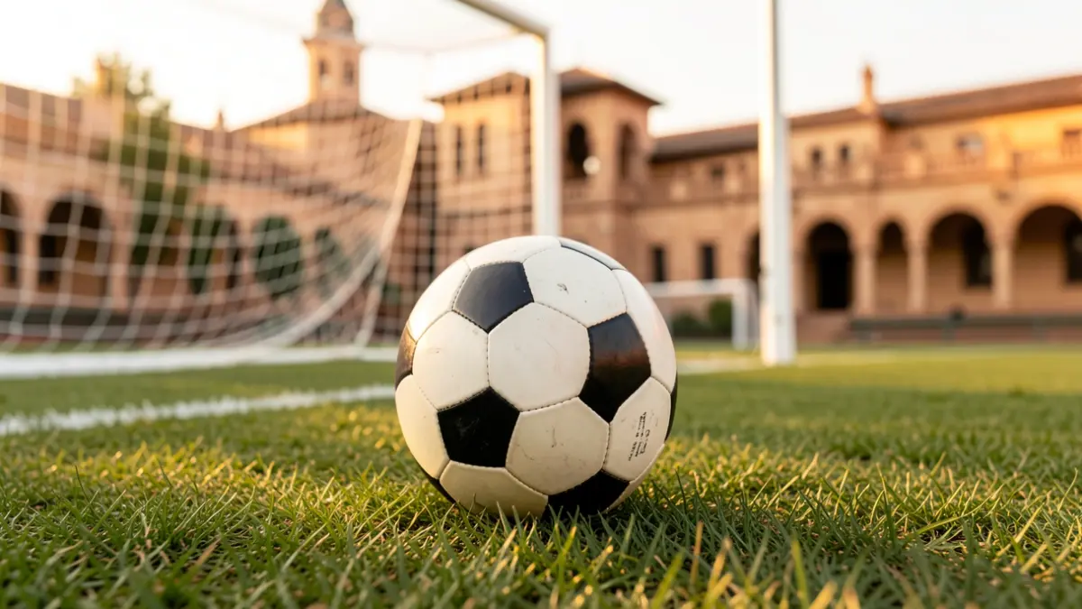 Generic image of a soccer ball on a field.