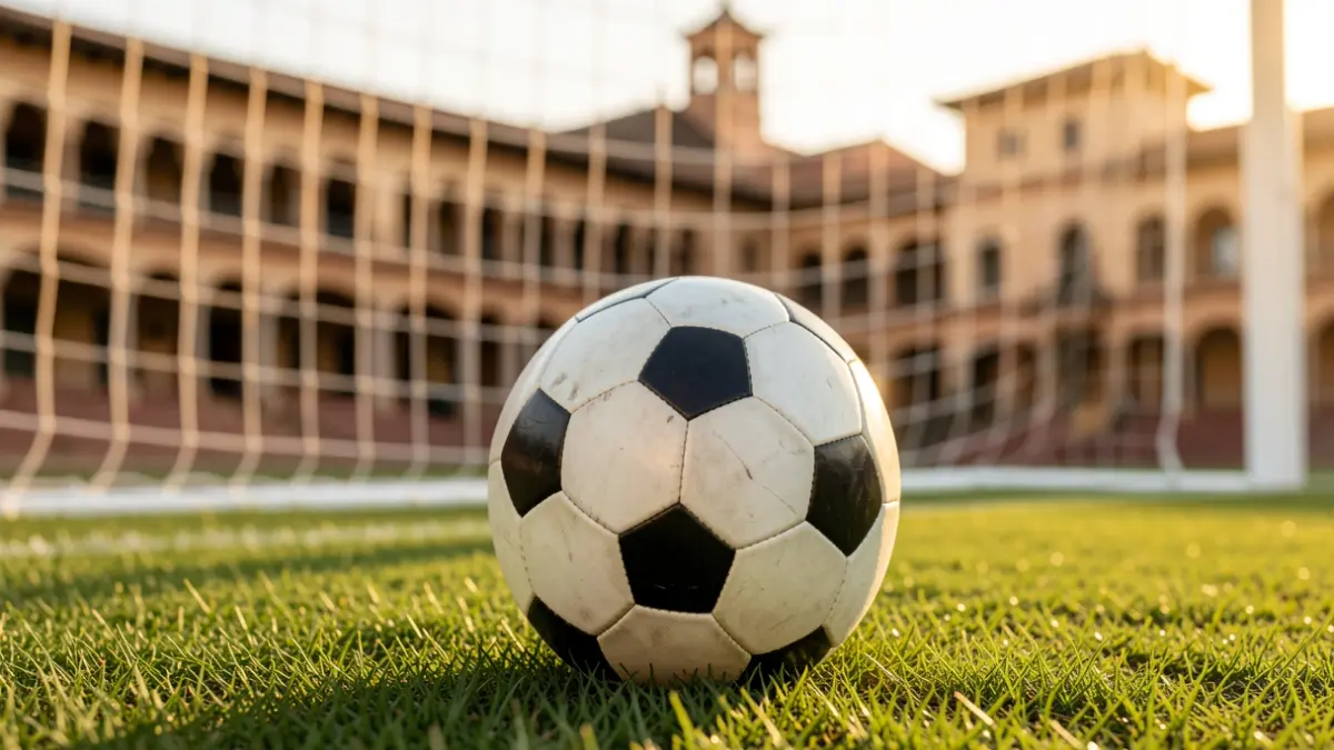 Generic image of a soccer ball on a field.