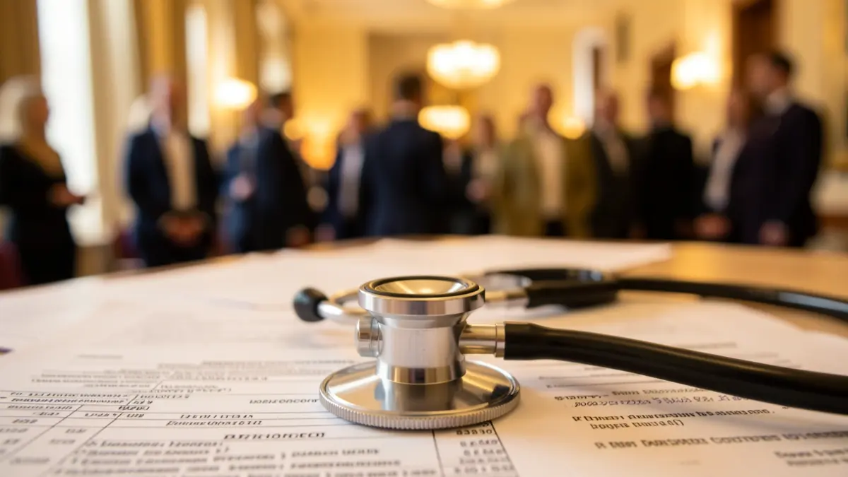Generic image of a stethoscope on medical documents.