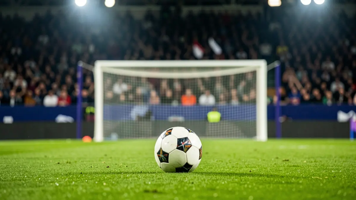 Generic image of a soccer ball on a field.