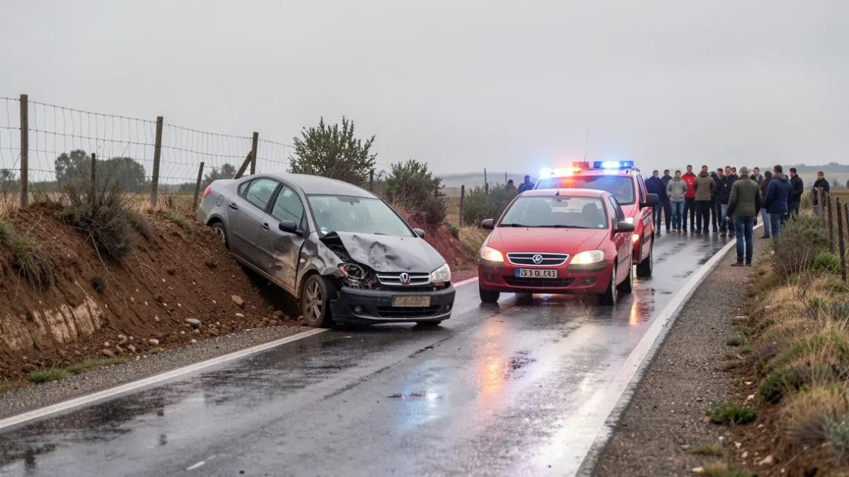 Imagen genérica de un accidente de tráfico en una carretera rural andaluza.