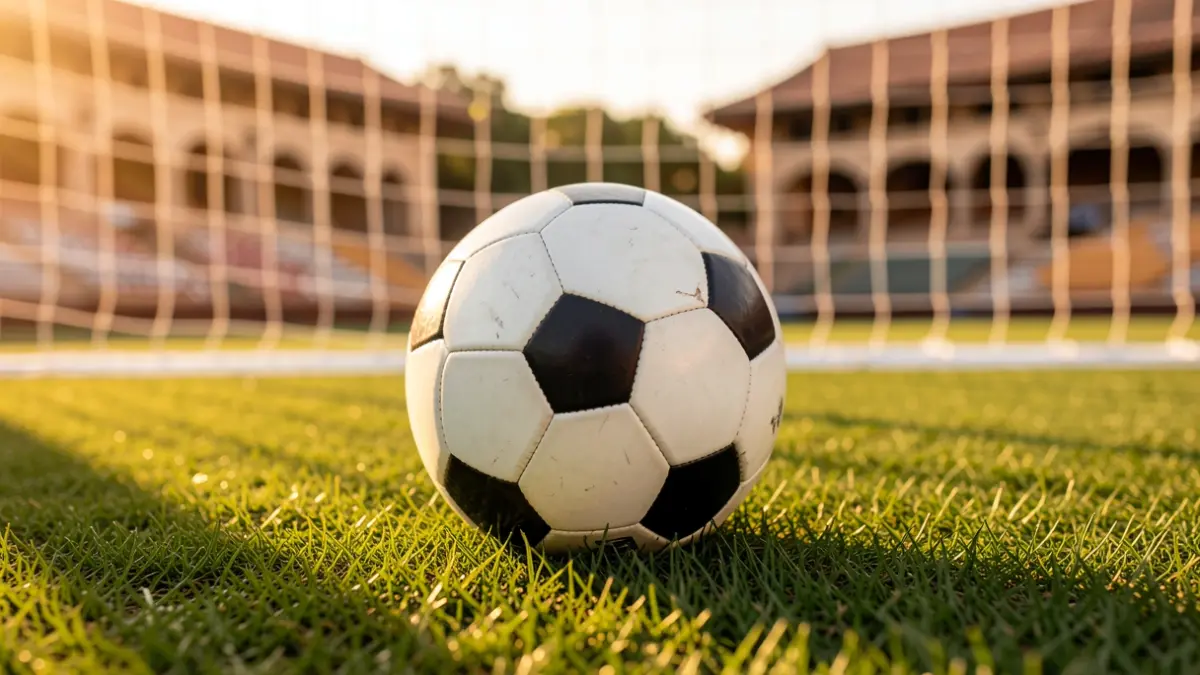 Imagen genérica de un balón de fútbol sobre césped en un estadio.