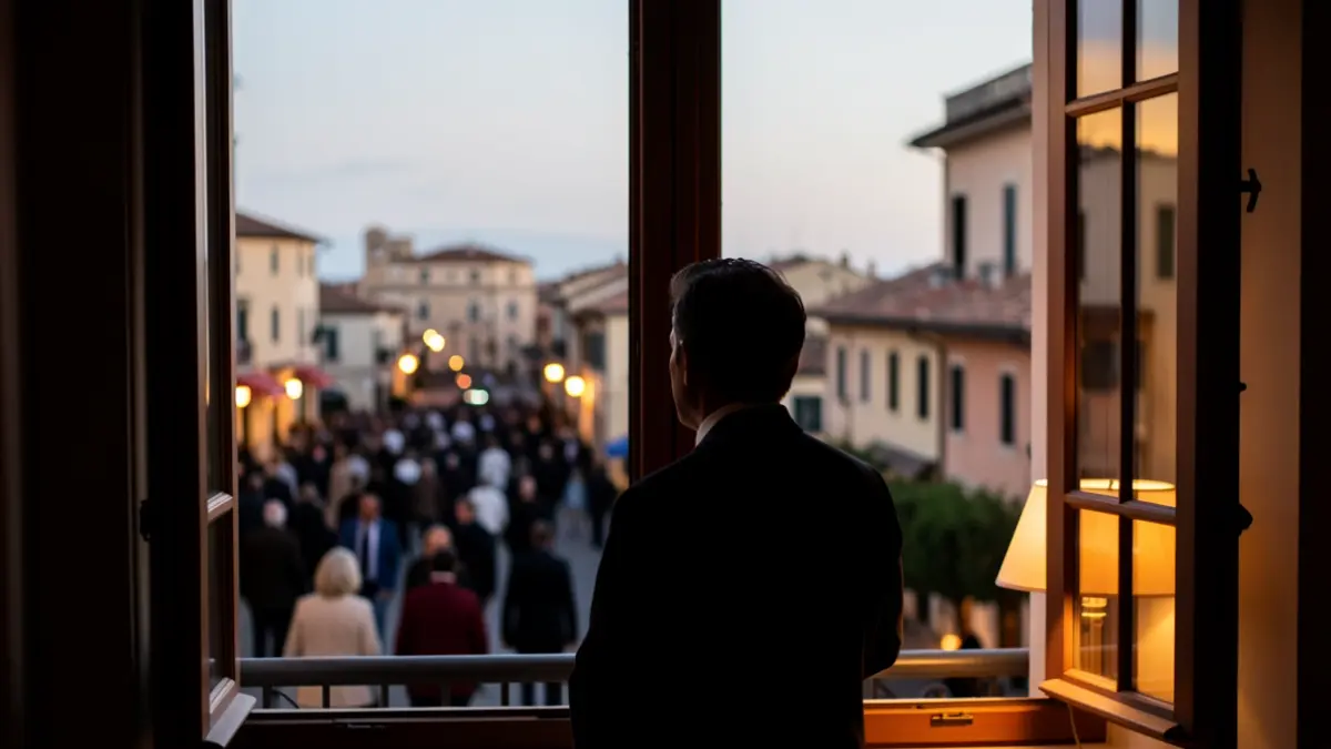 Imagen genérica de una persona sola mirando por la ventana de su casa al atardecer.