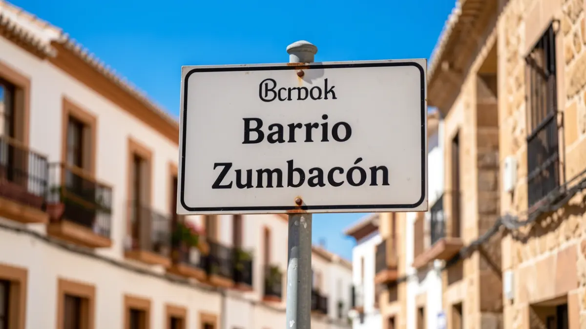 Cartel del barrio Zumbacón en Córdoba.
