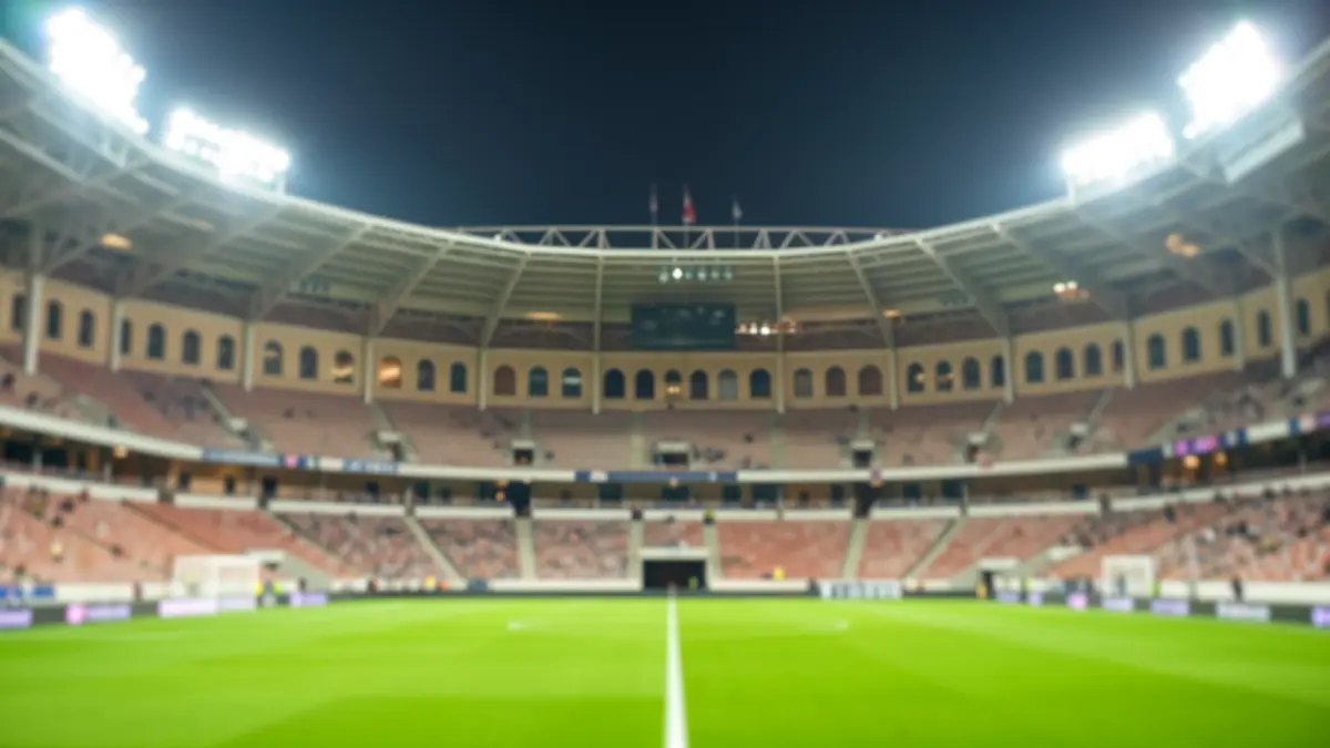 Generic image of a football stadium with illuminated pitch.