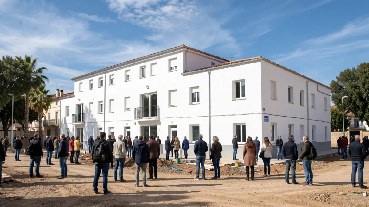 Construction work on a municipal building in El Bosque to create a business incubator.