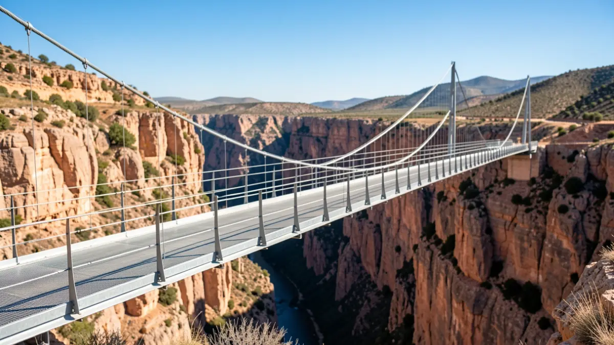 Nuevo puente colgante en el Caminito del Rey.