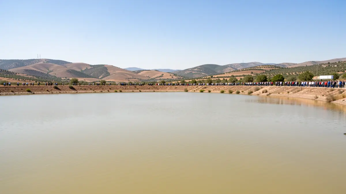 Generic image of a reservoir with water and hills in the background.