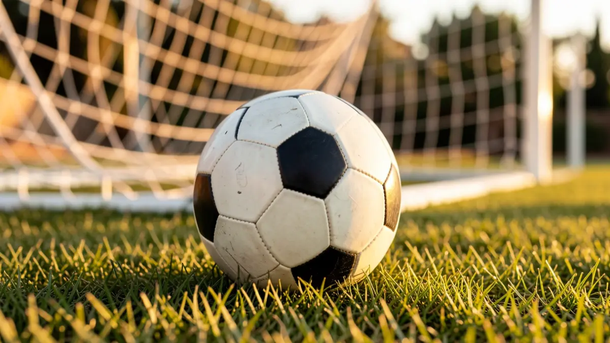 Generic image of a soccer ball on grass.