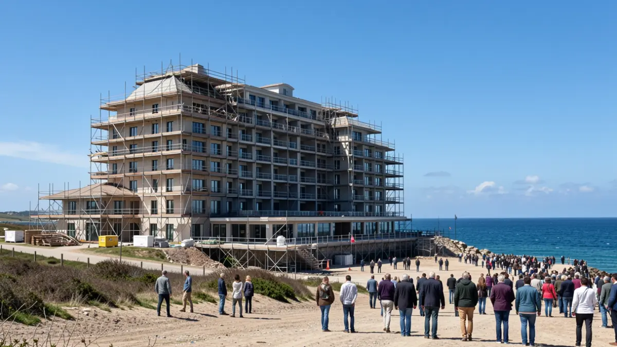 Imagen del hotel El Algarrobico en construcción en una zona protegida de la costa de Almería.