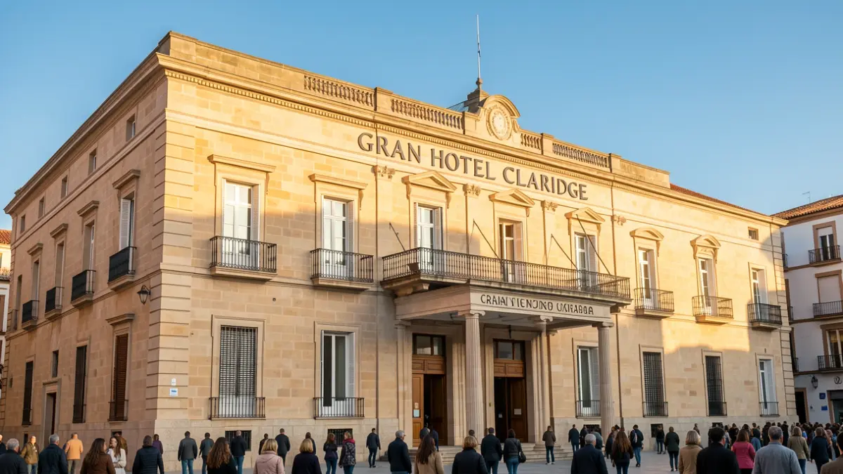 Facade of the Gran Hotel Claridge in Granada.