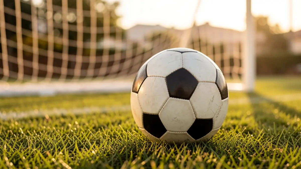 Generic image of a soccer ball on grass.