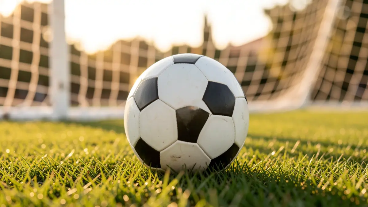 Generic image of a soccer ball on grass.