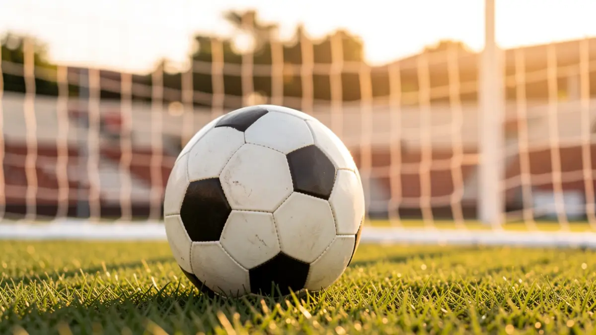 Generic image of a soccer ball on a stadium pitch.