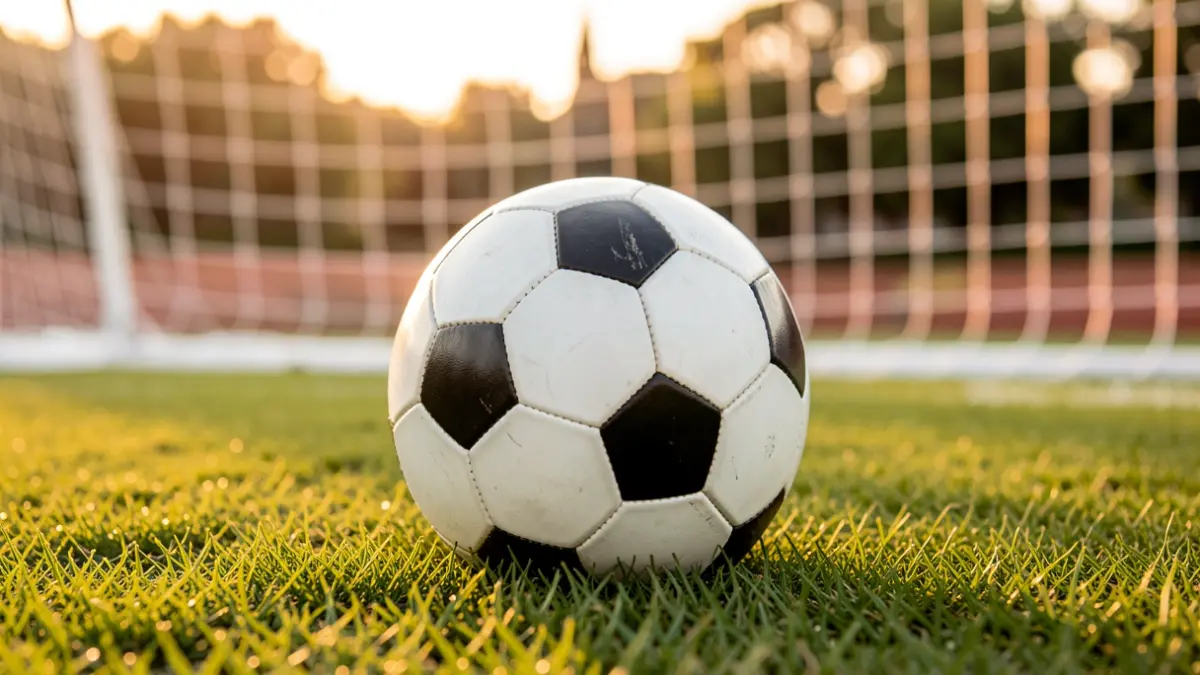 Generic image of a soccer ball on a stadium field.