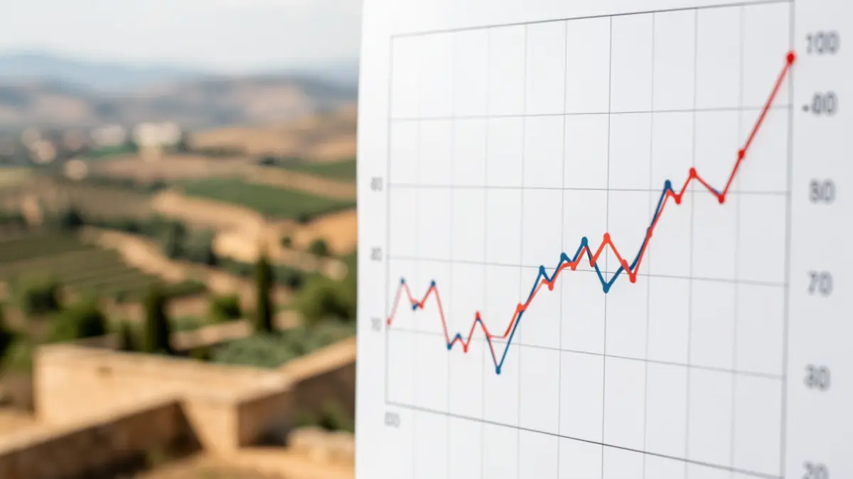 Gráfico genérico que muestra una tendencia a la baja en el desempleo.