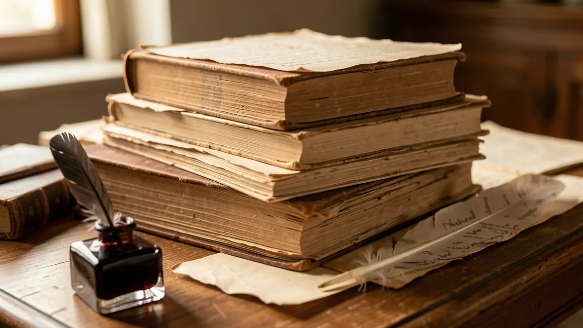Legado documental de Juan de Loxa con libros y manuscritos.