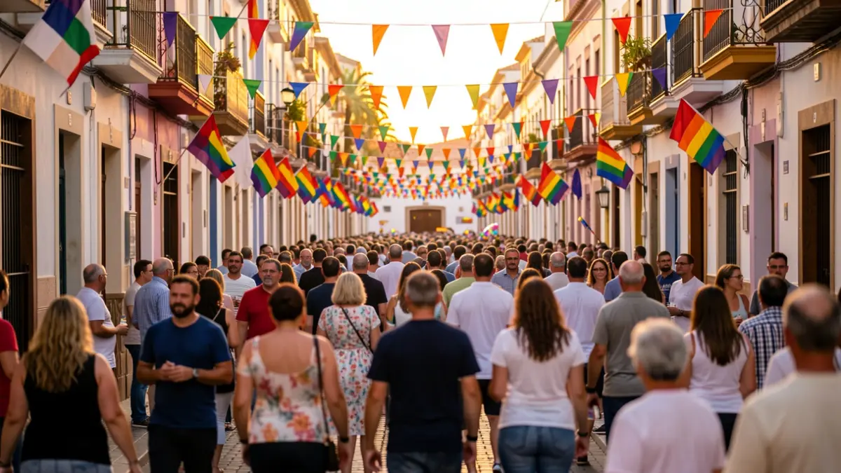 Image of the Pride celebration in the El Pópulo neighborhood of Cádiz.