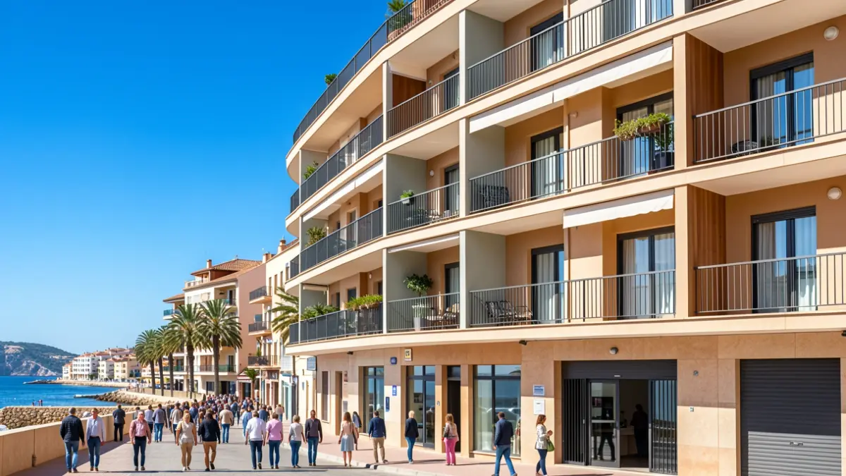 Generic image of an apartment building in an Andalusian coastal town.