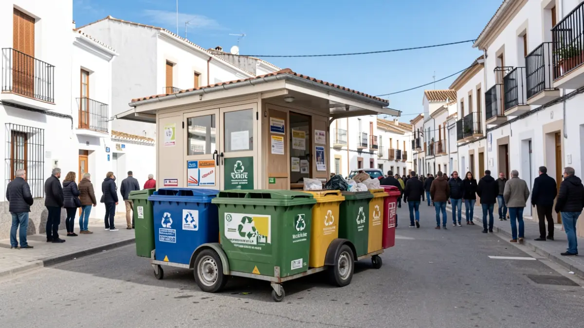 Imagen genérica de un punto limpio móvil en una calle de Andalucía.