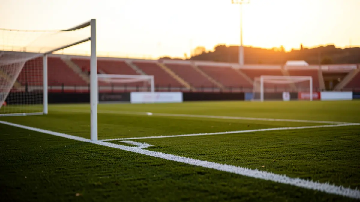 Generic image of a football pitch in Andalucía at sunset.