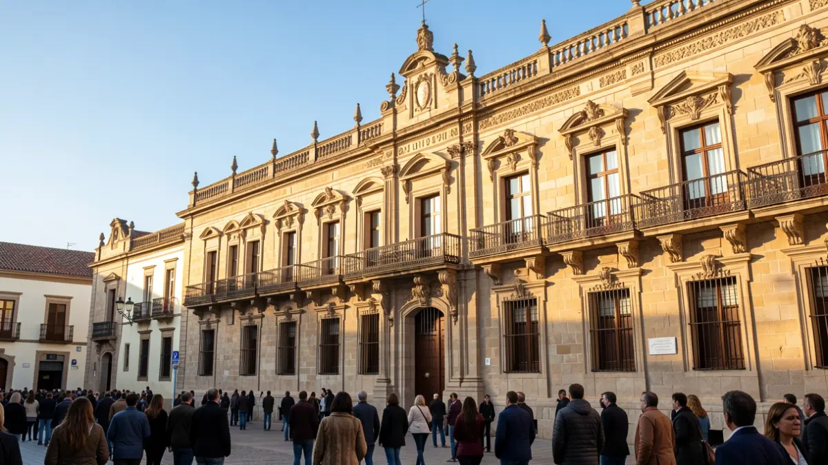 Fachada del Ayuntamiento de Córdoba bajo el sol de la tarde.