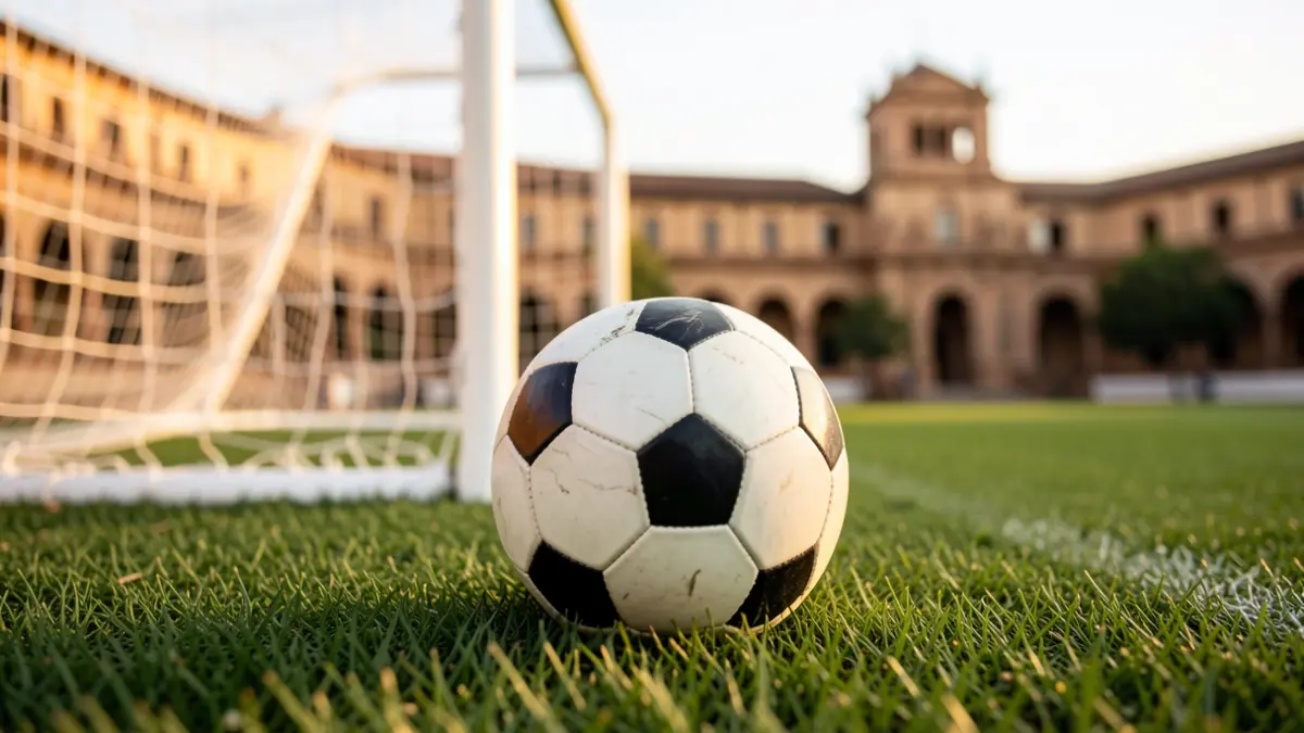 Imagen genérica de un balón de fútbol sobre césped en un estadio.