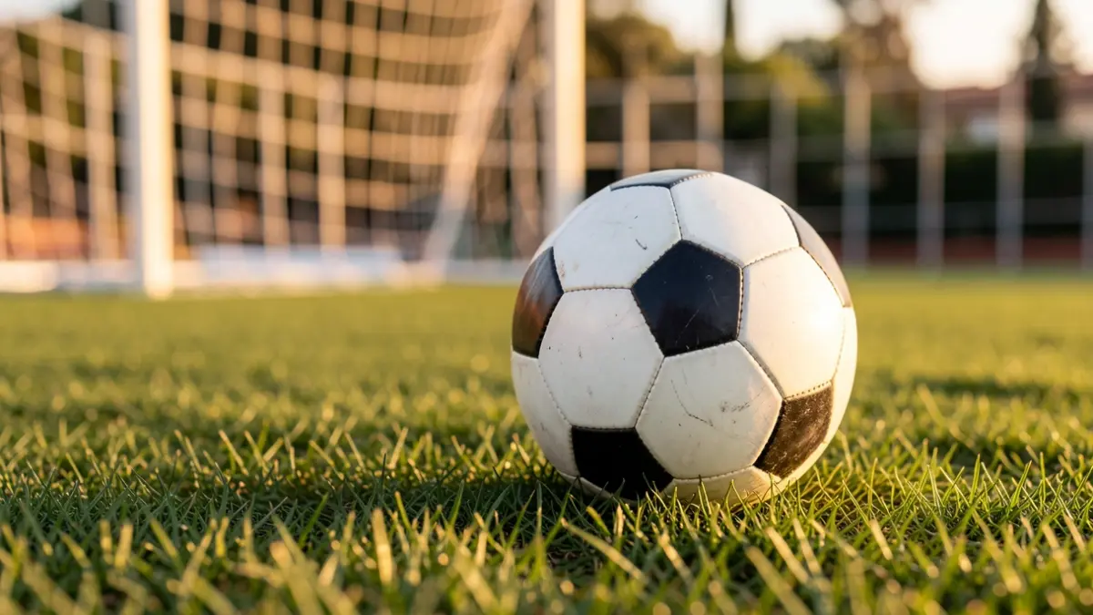 Generic image of a soccer ball on grass.