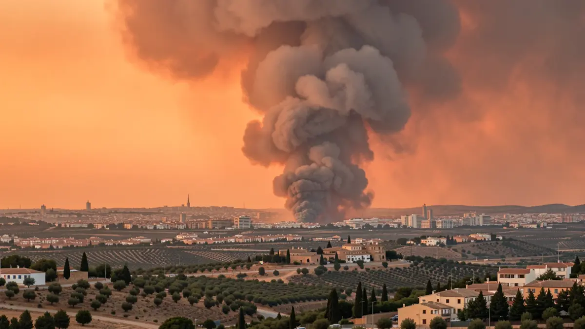 Imagen genérica de una columna de humo de un incendio forestal en Andalucía.