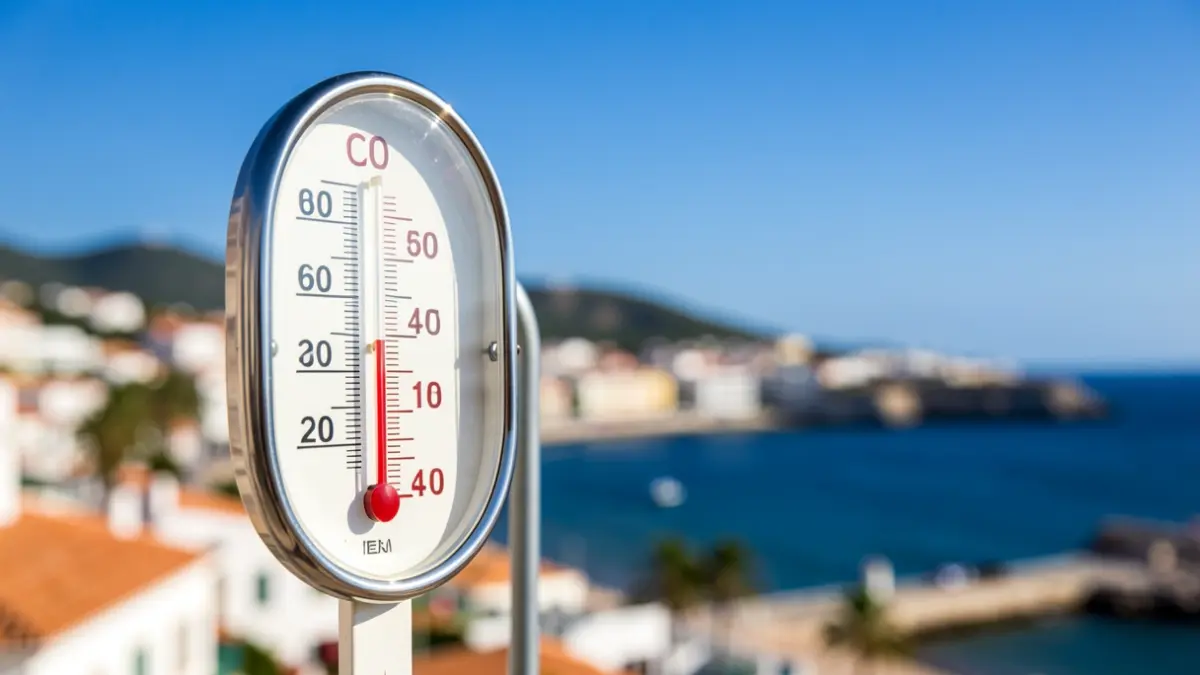 Termómetro mostrando alta temperatura en Estepona.