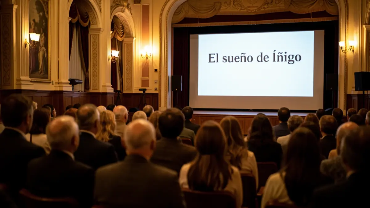 Imagen del Teatro Apolo de Almería durante la proyección del documental 'El sueño de Íñigo'.