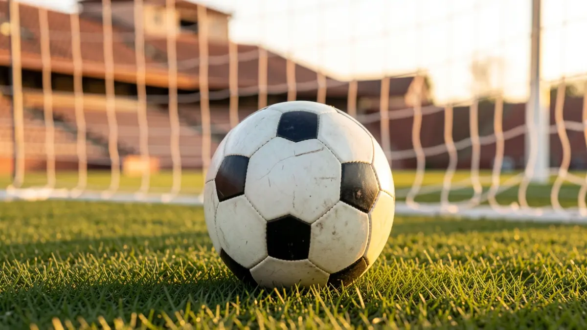Imagen genérica de un balón de fútbol sobre césped en un estadio.