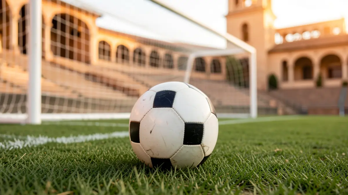 Generic image of a soccer ball on a field.