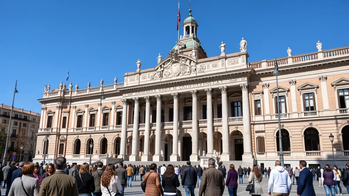 Facade of the Andalusian Parliament in Seville.
