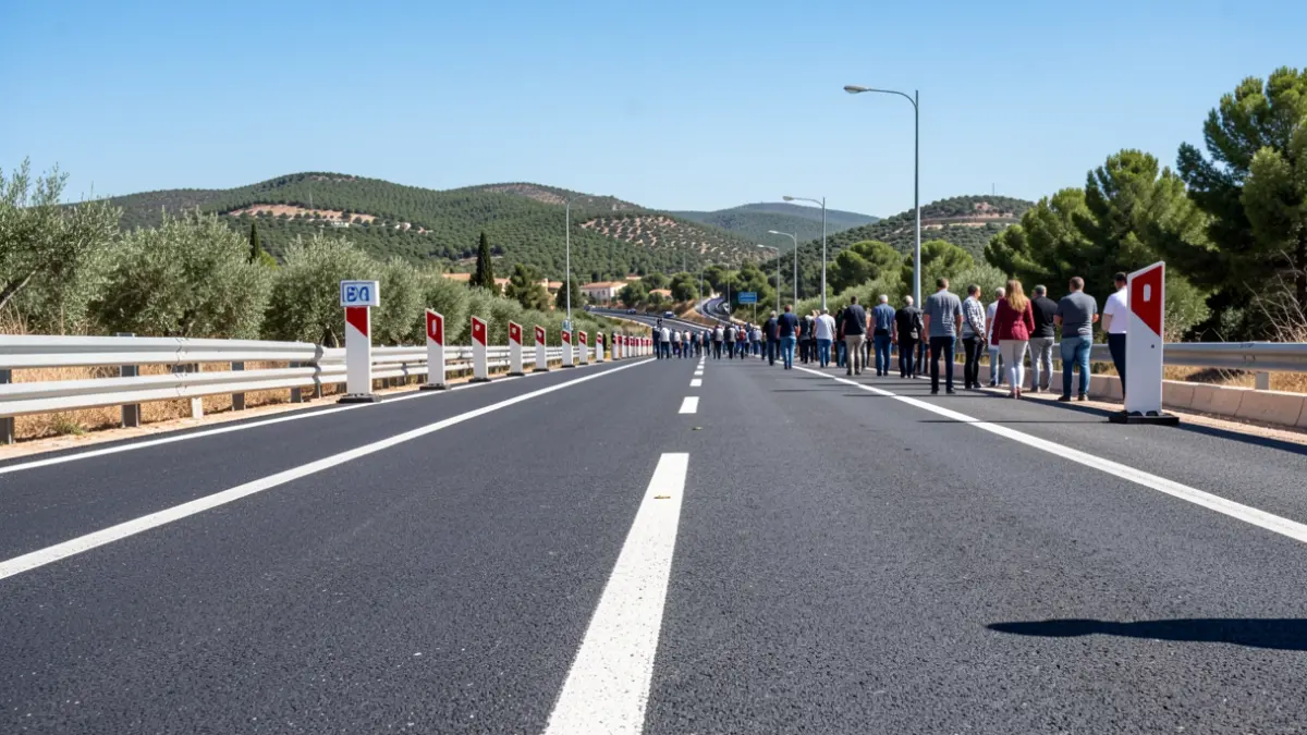 Imagen de la carretera GR3303 tras las obras de mejora de seguridad vial.