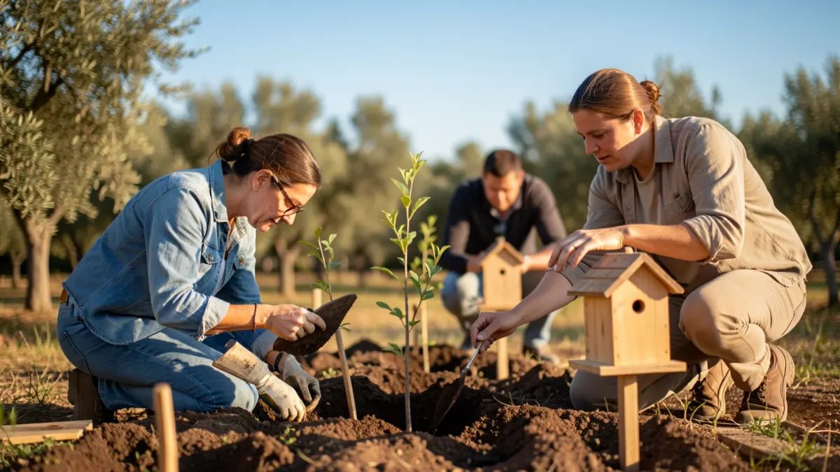 Generic image of volunteers working on environmental activities in Andalusia.