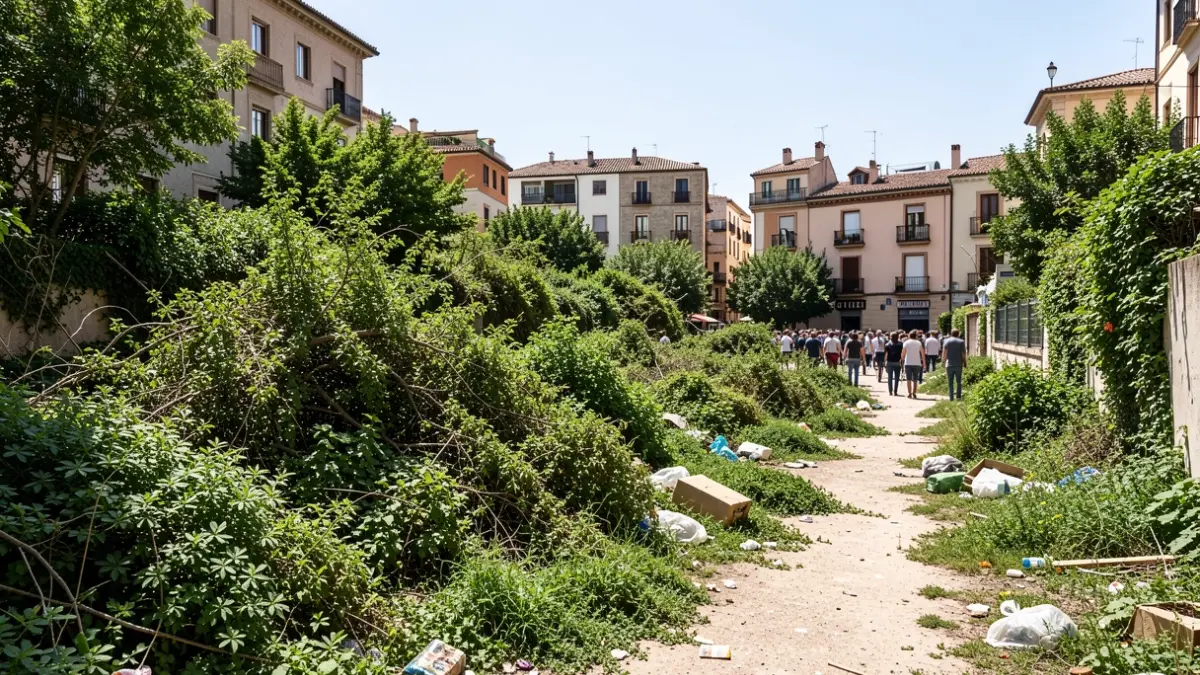 Generic image of an overgrown municipal lot in Granada.