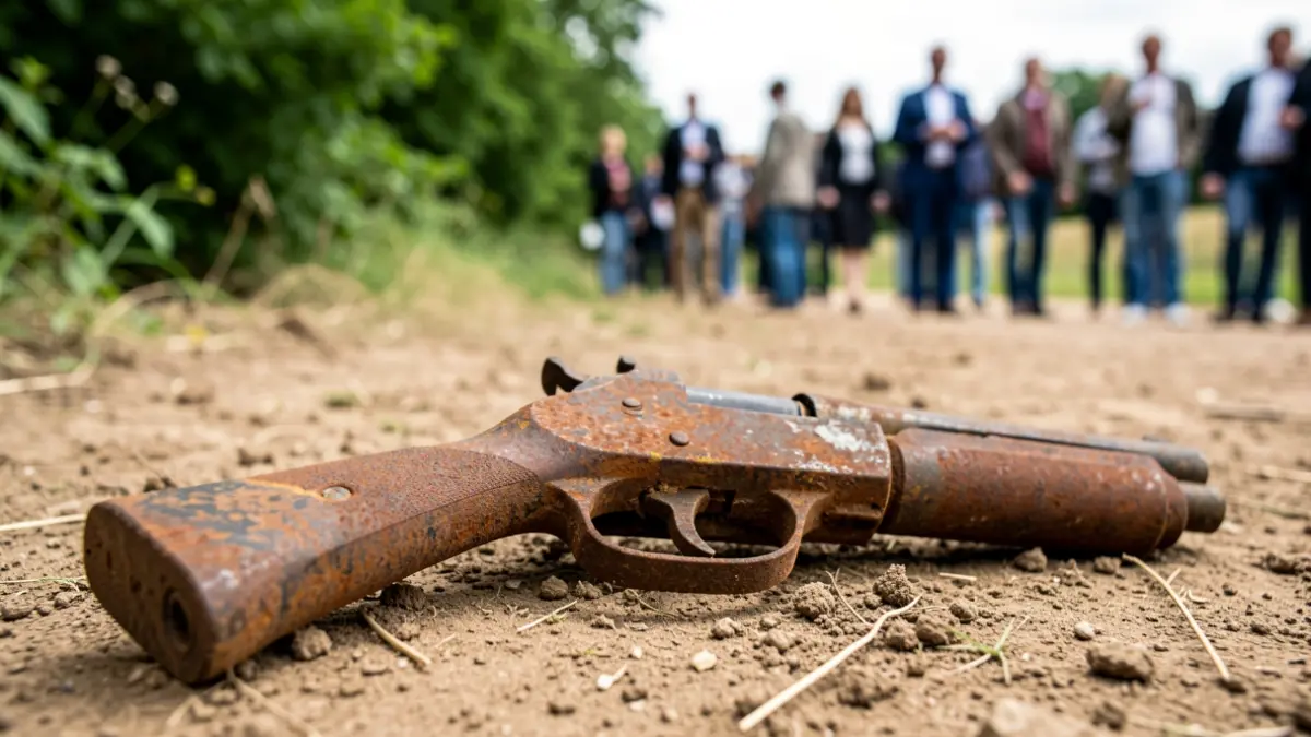 Deteriorated weapon found in Sorvilán.