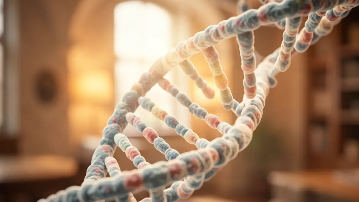 Estructura de doble hélice de ADN, símbolo de la investigación médica.