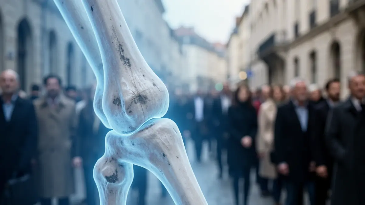 Image of a bone with low bone density, indicative of osteoporosis.