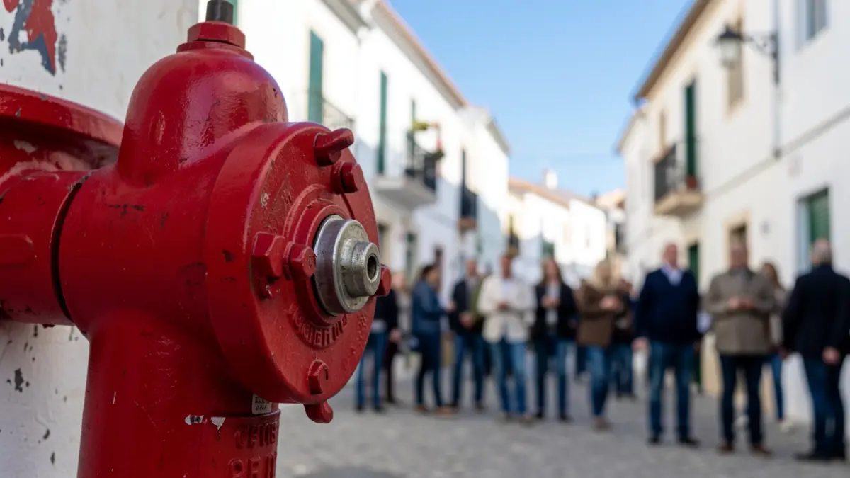 Fire hydrant installed on a street in Huércal de Almería.