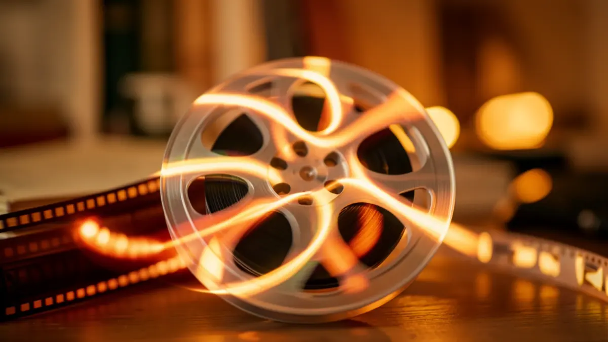 Generic image of a film reel with abstract lights.