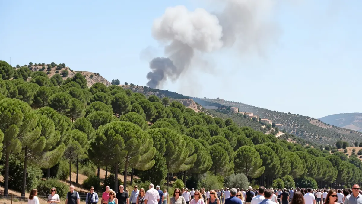 Generic image of forest fire smoke in an Andalusian forest.