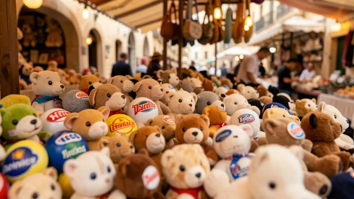 Generic image of counterfeit products displayed at a stall.