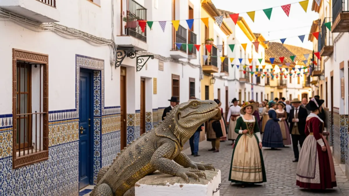 Generic image of the Day of the Lizard celebration in Jaén, featuring elements of the legend and a festive atmosphere.